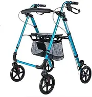 Walkers for The Elderly Rollator Walker,Walking Frame 4 Wheel Foldable Compact Mobility Aids with Seat Bag Transport Chair Walker Multi Use Walking Stick Elderly Disabled (Size : #2) (#3) Little
