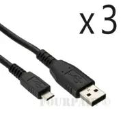 3 Pack - 1.5ft 18in USB 2.0 A Male to Micro B 5pin Data Sync Charger Cable Cord