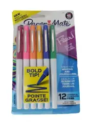 Paper Mate Bold Flair Felt Tip 1.2mm Pen 6/Pkg/New/Sealed/Free Shipping