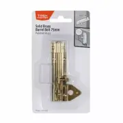 Taskmaster 75mm Polished Brass Barrel Bolt