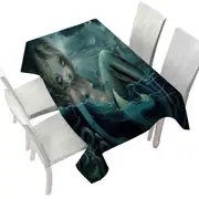 Scary Underwater Art Innsmouth Mermaid Tablecloth