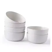 Stoneware Cereal Bowls 26oz Soup Bowls Set for Cereal Set of 6 Matte White