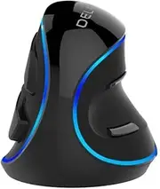 DELUX M618PU(A825) Wired Optical Ergonomic Mouse max 7200 DPI, Black