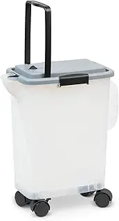 PetFusion BetterBin Portable Litter Storage Container (16.5 x 11.7 x 19) | Holds up to 25 lbs/10 Gallons, Great for Dry Dog and Cat Food | Adjustable Spout, Back & Top Handles, Heavy Duty Wheels