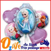 5pcs Frozen Foil Balloons Set Helium Air Inflatable Birthday Party Decoration