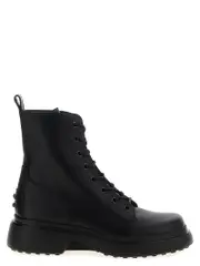 [Tod'S] Tod'S-Leather Combat Boots Stivali E Stivaletti Nero-Donna 41