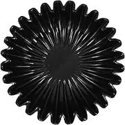 ABOOFAN Black Scalloped Bowl Modern Decorative Tray for Home Decor Versatile Resin Handicraft Fluted Ruffle Fruit Bowl for Kitchen Storage and Coffee Table Centerpiece