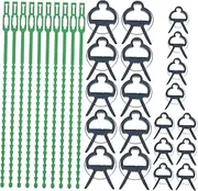 Kisangel Garden Fixing Clips Set 90pcs Plastic Orchid Clip Ties 23cm Long for Plant Flower Support Make Your Garden Look Neat