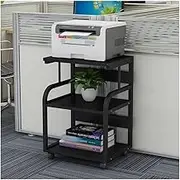Printer Stand 3-Layer Floor-Standing Printer Stand Metal Mobile Fax Machine Shelf Copier Scanner Stand with Roller Printer Stand with Storage (Color : F)