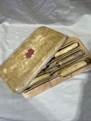Vintage Set Of Fine Quality Steak Knives With Case