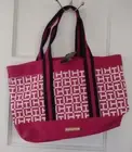 Tommy Hilfiger tote bag Handbag Canvas Monogram Pink Blue Rare! New With Tags