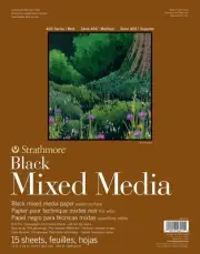 Strathmore 400 Series Mixed Media Pad Black 11"X14"-15 Sheets 62462511