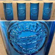 x4 San Miguel Tumbler Cobalt BLUE Glass Set 100% Recycled Glass Highball NEW