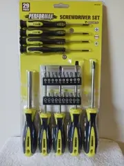 Performax 29 Pc Screwdriver Bit Set W/ Hobby Driver Cushion Handles in Case S