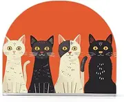 PDZRMY Seven Cartoon Cats Napkin Holder for Table, Acrylic Dining Table Dispenser for Cocktail Tissue, Containers for Organizing Bathroom, Kitchen, Bar, Party Guest Paper