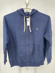 Polo Ralph Lauren Mens Hoodie Cruise Navy Full Zip Drawstring Tie Core