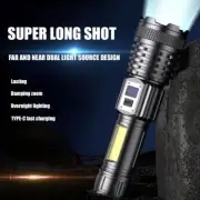 P50+COB LED Flashlight Tactical Torch Lamp Worklight USB Rechargeable Light NICE