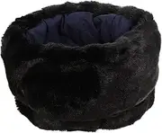 [VALICLUD] Elderly Cotton Hat Winter Russian Hat Cossack Hat Faux Fur Hats Faux Fur Pom Pom Hat Wool Trapper Hat Mens Cold Sombrero Ruso Negro Hombre Gorros Warm Trendy Imitation Black