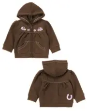 GYMBOREE COWGIRLS AT HEART BROWN FLOWER HOODED JACKET 6 12 18 24 2 4
