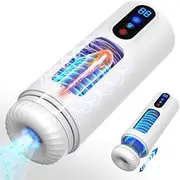 Automatic Male Masturbator Sex Toys,Motorized Pocket Pussy Stroker Sex Toys for Men,Adult Toys Masturbator Blowjob Machine with 9 Thrusts and 9 Vibration Modes and 9 Frequency Sucking,Male Vibrator Masturbation Oral Sex Machine with Digital Display