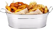 Fried Food Basket Western Food Cafe Metal Snack Tub StainlessSteel Snacks Container Food Serving Tray