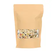 Kraft Stand Up Pouch Bags Resealable Reusable With Clear Window,22x31cm 10pcs,Large Stand-up Ziplock Zipper Paper Food Heat Seal Pouches Zip Lock