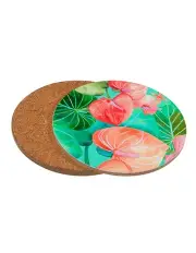 [Maxwell & Williams] Teas & C's Tropicana Round Cork Back Coaster 10cm Set of 4 Gift Boxed