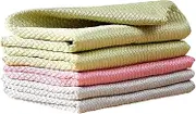 BOOMJOY Microfiber Glass Cleaning Cloths, Towels for Windows,Mirrors, Stainless Steel, Lint Free, Streak Free, Super Water Absorption, 5 Pack