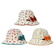 Baby Sun Hat Infant Bucket Hat Floral Print Toddler Girls Bowknot Hat Headwear