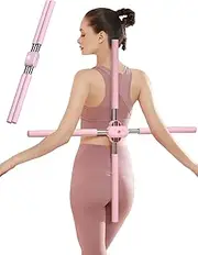 Posture corrector,hunchback corrector,yoga stick,Yoga Sticks Stretching Tool,Retractable Design Humpback Correction Stick for Adult and Child(Pink)
