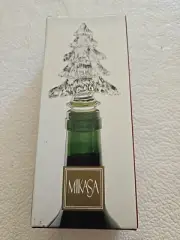 Mikasa Lead Crystal Christmas Tree Wine Stopper Holiday Christmas Bar Gift NEW