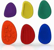 Shoyisenka 6Pcs Silicone Stone Toy, Anxiety Relief Stones, Sensory Stones,Textured Worry Stones, Bright Color Sensory Stones for Students Anxiety Relief
