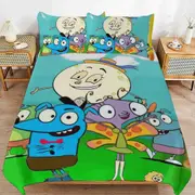 v2624 Bed Sheets Bedding Let's Go Luna Cartoon Bedding Sets Ultra Soft Skin-Friendly Duvet Cover 3 Piece, Cute Comforter Cover Bed Set for Boys Girls
