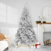 Northlight Pre-Lit Medium Artificial Tinsel Christmas Tree - Silver - 7' -