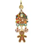 KIRKS FOLLY GINGERBREAD HOUSE OPEN RING CHARM IN GOLD TONE