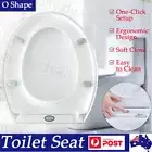 Universal Toilet Seat Soft Close Quick Release Top Fixing Hinge O Shape w/ Cover
