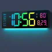 Digital Wall Clock Large Display 16", Digital Clock with 11 RGB Colors Changi...