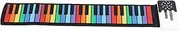 [Jectse] 49 Keys Roll Up Piano, Rechargeable Colorful Silicone Foldable Hand Roll Piano with 8 Tones And 6 Demo Songs, Piano Keyboard for Beginners And Kids