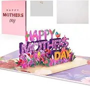 WD&CD Happy Mother‘s Day Card, 3D Greeting Happy Mother‘s Day Card, Pop Up Card Congratulation Card for Mother‘s Day Card, Best Wishes Ideal for Mom Mother