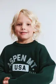 [Cotton On Kids] Cotton On Kids - Blake Knit Crew - Pine tree green/aspen 3-4 PINE TREE GREEN/ASPEN