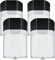 4 Pack 38W LED Wall Pack Light, Dusk to Dawn Light with Photocell, Adjustable 30