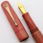 Peyton Street Pens Z2 Fountain Pen - Pink Red Cream Ebonite, JoWo #6 Nibs (New)