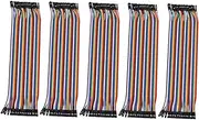 OSALADI 40 Pin 20cm Rainbow Bridle Jumper Wire 5pcs Set Non-Standard Spaced Header Support