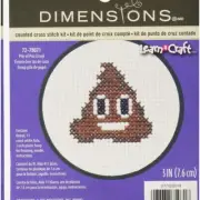 Stitchy Poo Mini Cross Stitch Kit - Fun & Easy DIY for Beginners, 11 Count Aida,