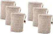 Baluue 6 Pack Plant Fiber Soap Bag Reusable Bath Foaming Pouch for Handmade Facial Soaps