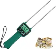 Grain Humidity Meter, Hay Moisture Meter with LED Dispaly Screen, 10~40% Measuring Range and Support Data Storage, Smart Voice Reminders and Precise Measurement, for Packaged Grains, Barley, Corn