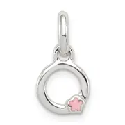 Sterling Silver Letter O With Enamel Pendant