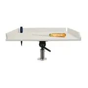 TACO 20"" Poly Filet Table w/Adjustable Gunnel Mount - White