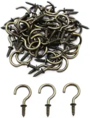 3/4'' Antique Brass Ceiling Hooks 3/4 Inch Vintage Bronze Cup Hook Screw-In Ligh