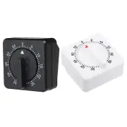 2 Pcs 60-Minute Visual Countdown Timer, Classroom Mechanical Timer, White-Black